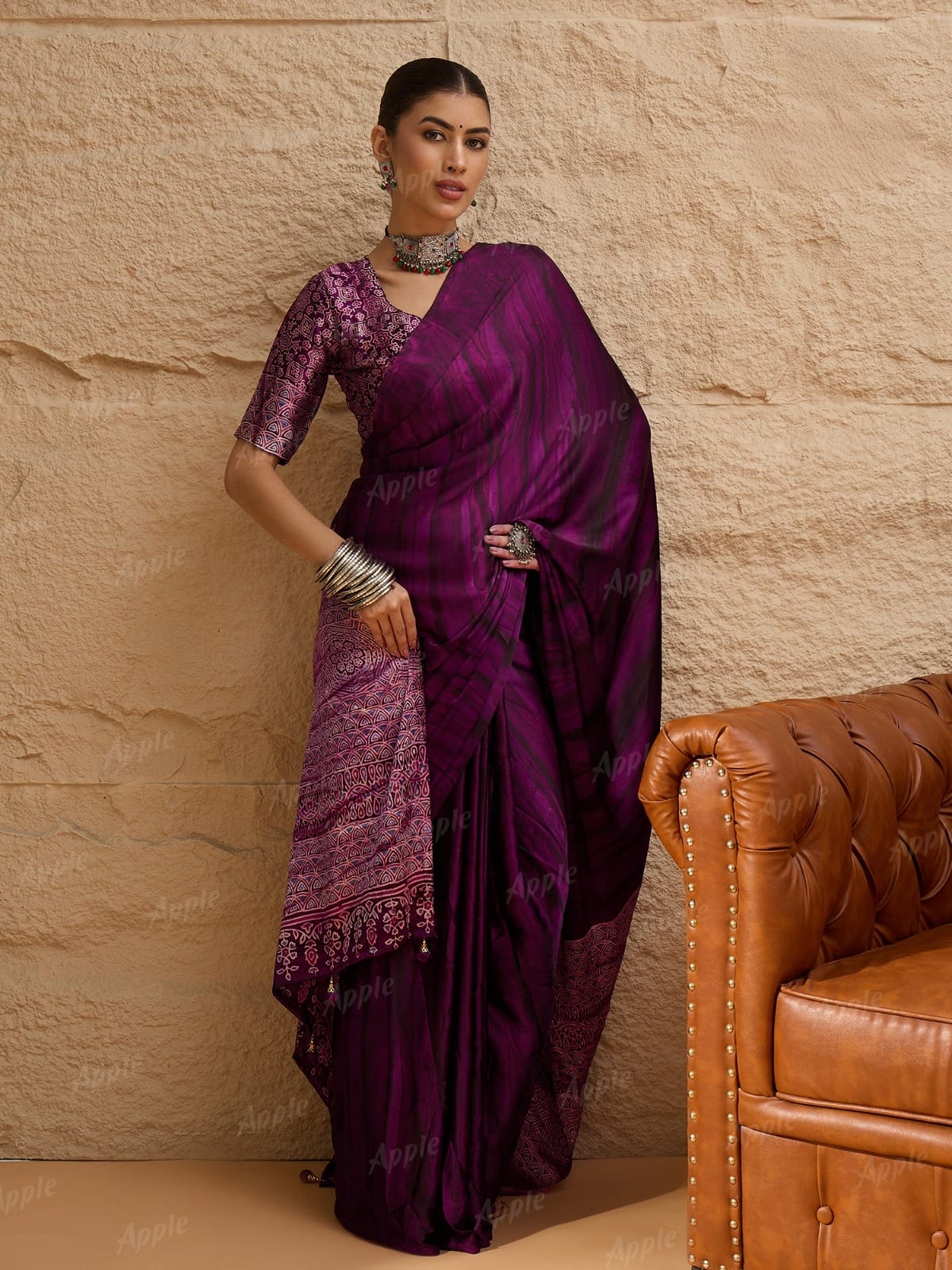 Royal Purple Silk Saree with Designer Blouse & Traditional Pallu – Perfect for Weddings & Festive Wear